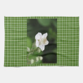 Wilde witte framboembloem. theedoek (Horizontaal)