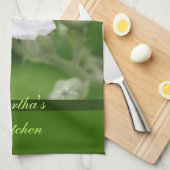 Wilde witte frambozenbloem theedoek (Quarter Fold)