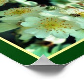Wilde Witte Klimrozen Bloemstuk Abstract Poster (Hoek)