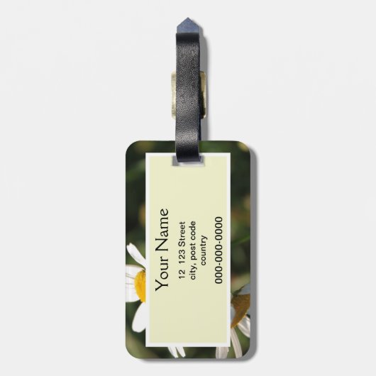 Wilde witte melkbloemen bagagelabel (Achterkant verticaal)