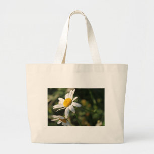 Wilde witte melkbloemen grote tote bag
