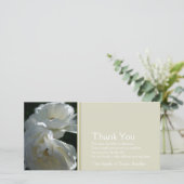 Wilde Witte Rozen 2 Condoleance Bedankt Fotokaart (Staand voorkant)