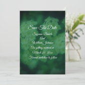 Wilde witte rozen bloemenbruiloft save the date (Staand voorkant)