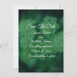 Wilde witte rozen bloemenbruiloft save the date