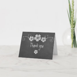 Wilde witte rozen Chalkboard Hartelijk dank Bedankkaart