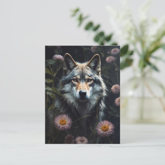 wilde wolf briefkaart (Staand voorkant)