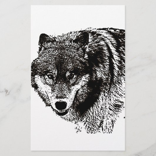 Wilde Wolf Briefpapier (Voorkant)