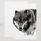 Wilde Wolf Briefpapier (Voorkant / Achterkant)