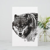 Wilde Wolf Briefpapier (Staand voorkant)