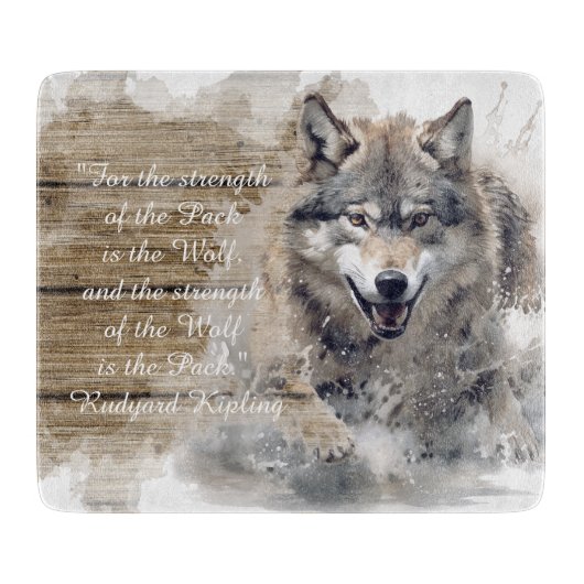 Wilde Wolf citaat Snijplank (Voorkant)