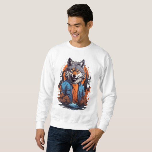 Wilde Wolf Dier Trui (Voorkant volledig)