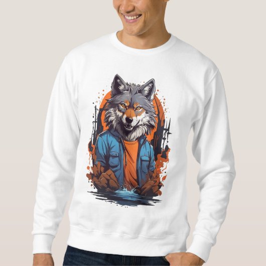 Wilde Wolf Dier Trui (Voorkant)