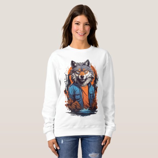 Wilde Wolf Dier Trui (Voorkant volledig)