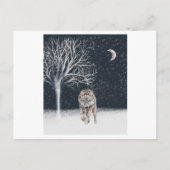 Wilde wolf geschilderd in waterverf tijdens de win briefkaart (Voorkant)