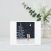 Wilde wolf geschilderd met waterverven in de winte briefkaart (Staand voorkant)
