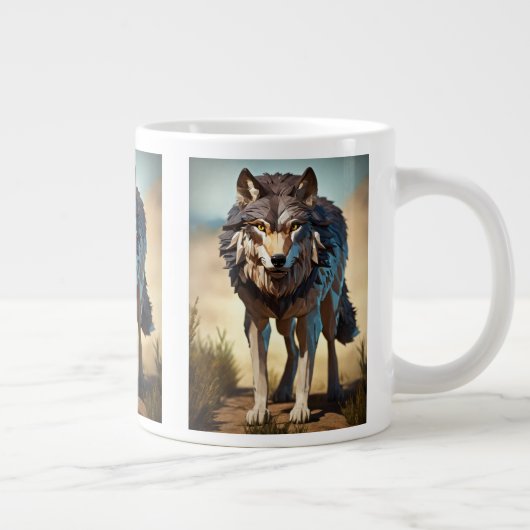 wilde wolf grote koffiekop (Rechts)