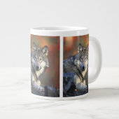 wilde wolf grote koffiekop (Voorkant rechts)