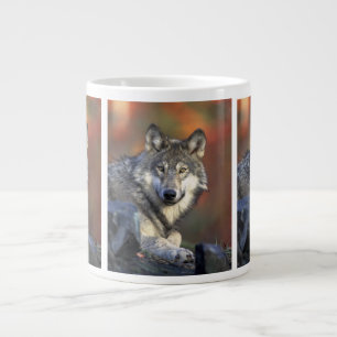 wilde wolf grote koffiekop