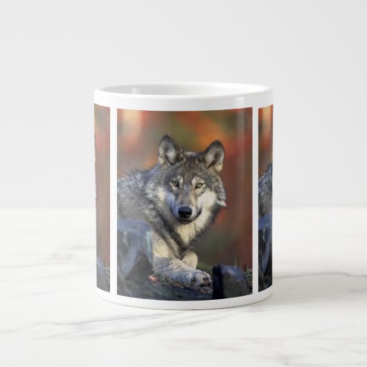 wilde wolf grote koffiekop (Voorkant)