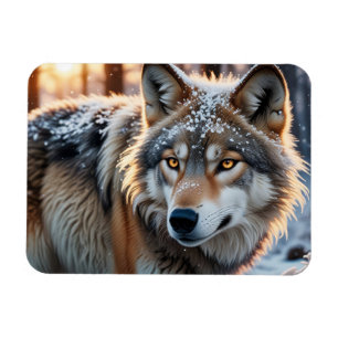 Wilde wolf in de winter magneet