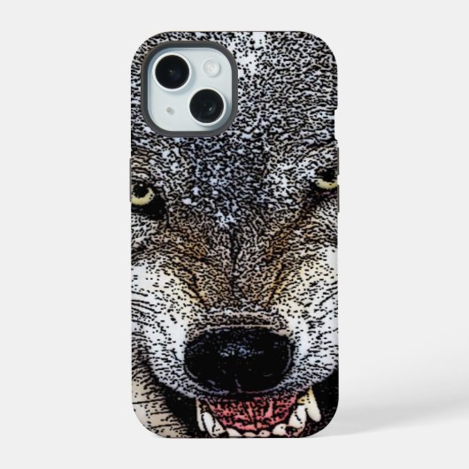 Wilde Wolf iPhone 15 Hoesje (Achterkant)