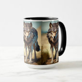 wilde wolf Koffie Mok (Voorkant rechts)
