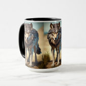wilde wolf Koffie Mok (Voorkant links)