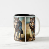 wilde wolf Koffie Mok (Voorkant rechts)