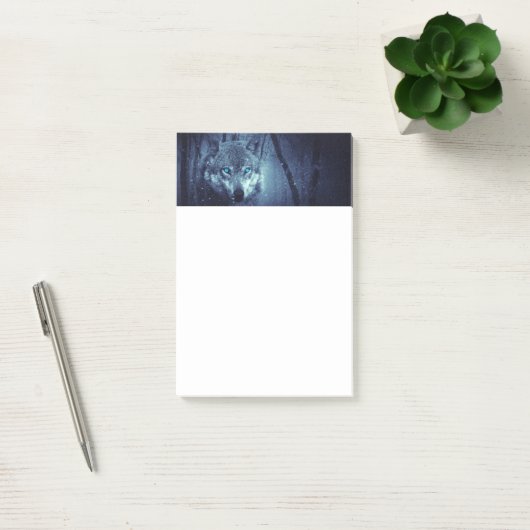 Wilde Wolf met mooie blauwe ogen Post-it® Notes (Kantoor)