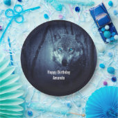 Wilde Wolf met prachtige blauwe ogen Birthday Papieren Bordje (Feest)