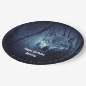 Wilde Wolf met prachtige blauwe ogen Birthday Papieren Bordje (Gekanteld)