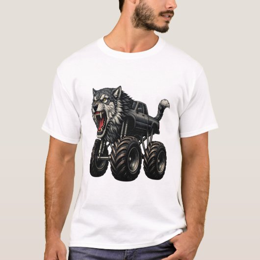 Wilde Wolf Monster Truck T-shirt (Voorkant)