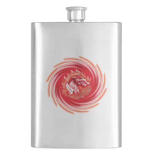 Wilde Wolf Whirling roestvrij stalen kolf Flacon (Voorkant)