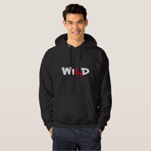 Wilde wolfdruk aan de achterzijde mannen mode zwar hoodie