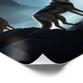 Wilde Wolven bij de waterval Oasis Pillar Candle Perfect Poster (Hoek)