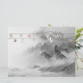 Wilde wolven in sneeuwkerst in het wild feestdagenkaart (Staand voorkant)