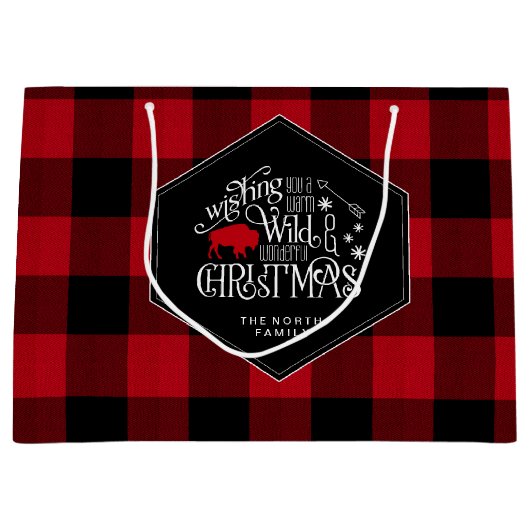 Wilde Wonderful Kerstrode Buffalo Pset ID604 Groot Cadeauzakje (Voorkant)