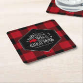 Wilde Wonderful Kerstrode Buffalo Pset ID604 Kartonnen Onderzetters (Schuin)