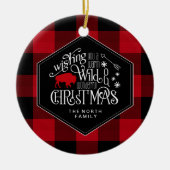 Wilde Wonderful Kerstrode Buffalo Pset ID604 Keramisch Ornament (Voorkant)