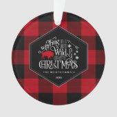 Wilde Wonderful Kerstrode Buffalo Pset ID604 Ornament (voorkant)