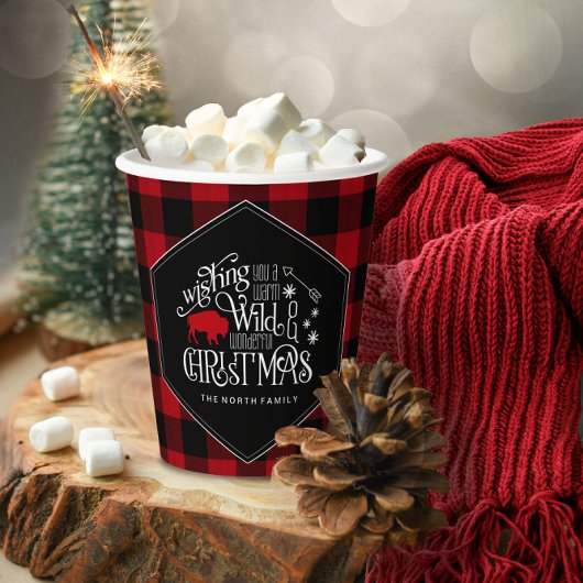 Wilde Wonderful Kerstrode Buffalo Pset ID604 Papieren Bekers