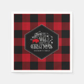 Wilde Wonderful Kerstrode Buffalo Pset ID604 Servet (Voorkant)