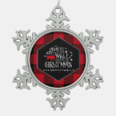 Wilde Wonderful Kerstrode Buffalo Pset ID604 Tin Sneeuwvlok Ornament (Voorkant)