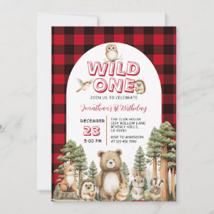 Wilde Woodland Dier 1e Verjaardagsfeest Plaid Kaart