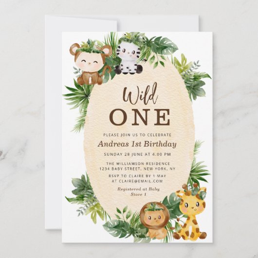 WILDE | Woodland oerwoud verjaardagsuitnodiging Kaart (Voorkant)