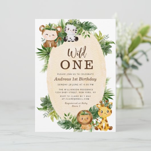 WILDE | Woodland oerwoud verjaardagsuitnodiging Kaart (Staand voorkant)