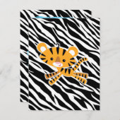 wilde zebra blauwe babydoucheuitnodigingen! kaart (Voorkant / Achterkant)