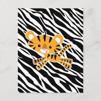 wilde zebra blauwe babydoucheuitnodigingen! kaart