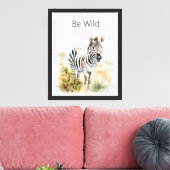 Wilde Zebra Canvas Afdruk (Insitu (Woonkamer))