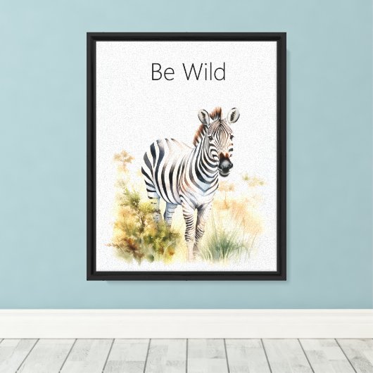 Wilde Zebra Canvas Afdruk (Insitu (Houten vloer))